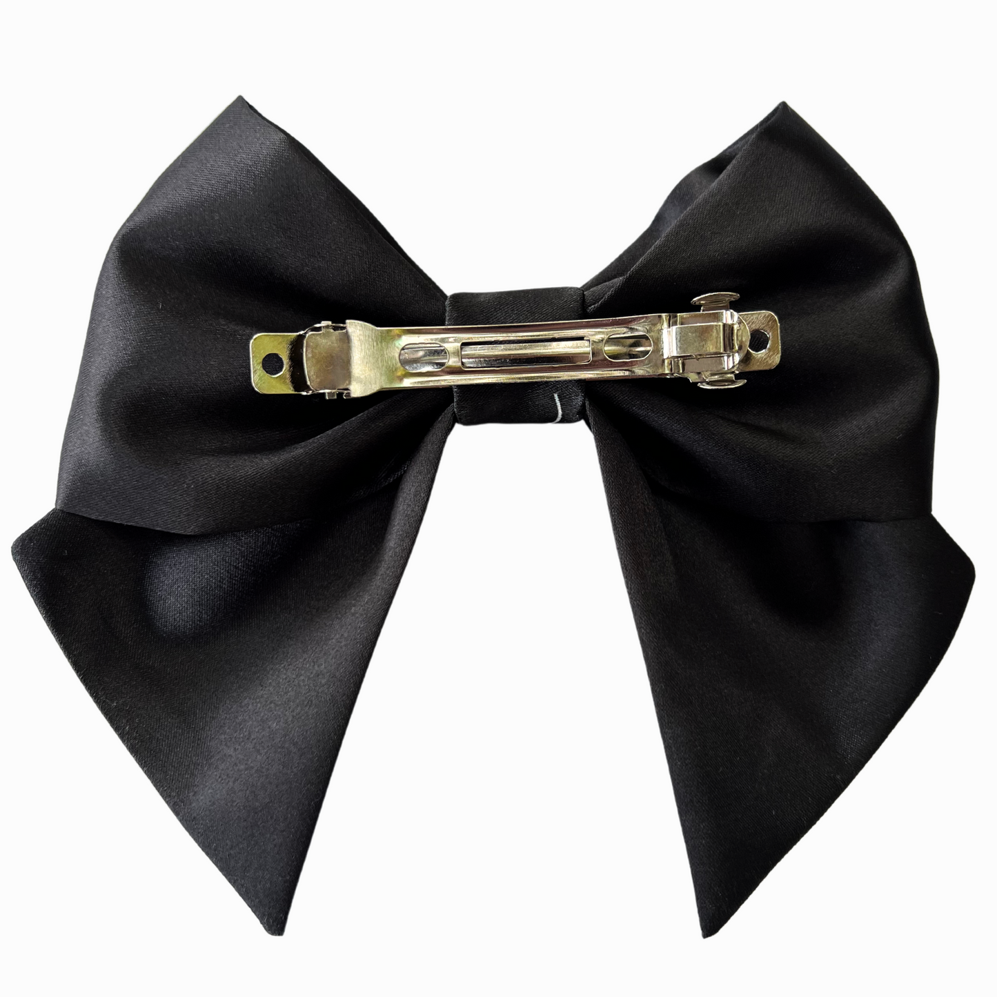 Bow Black Satin Roses & Pearls