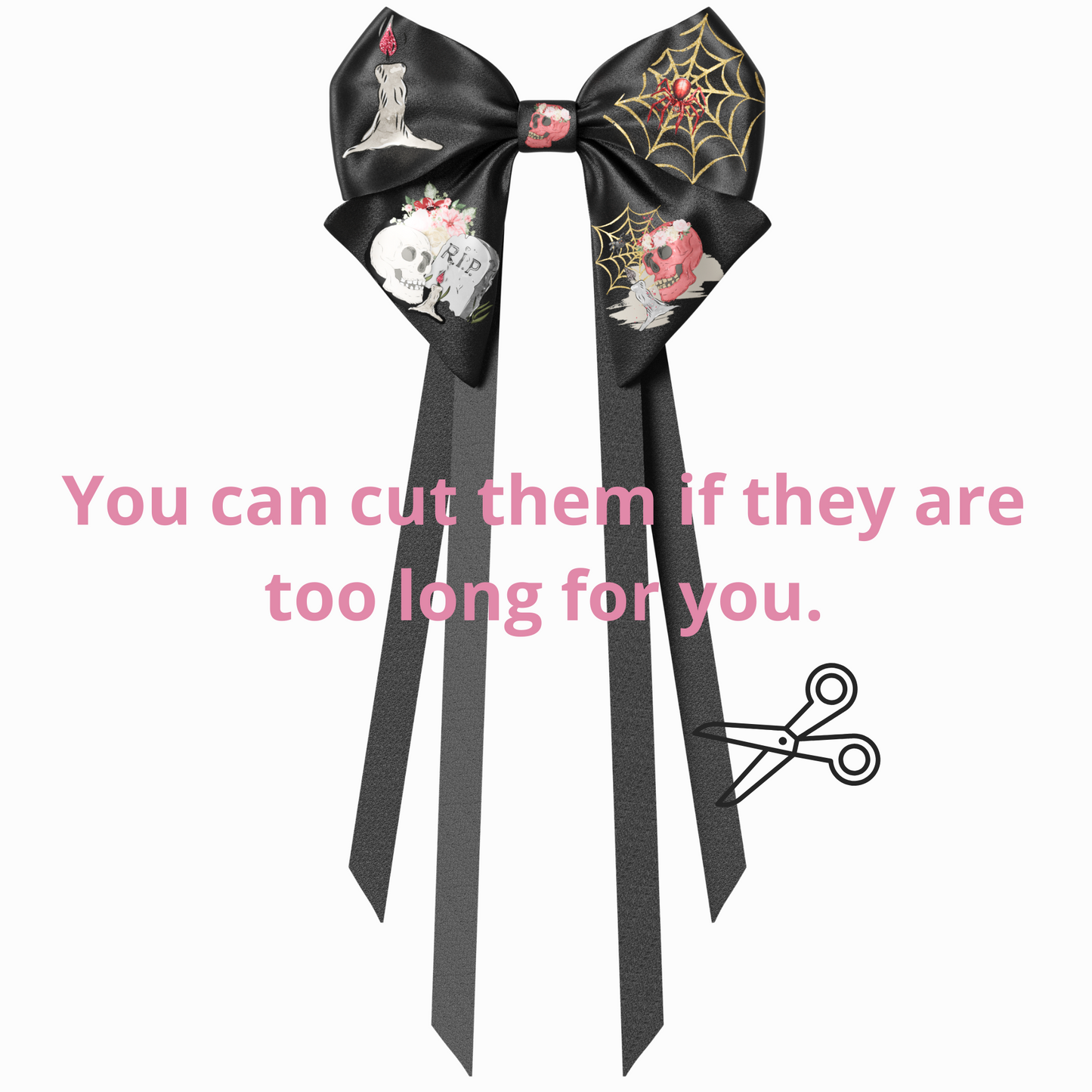 Bow hair clip Ribbons. Gothic style