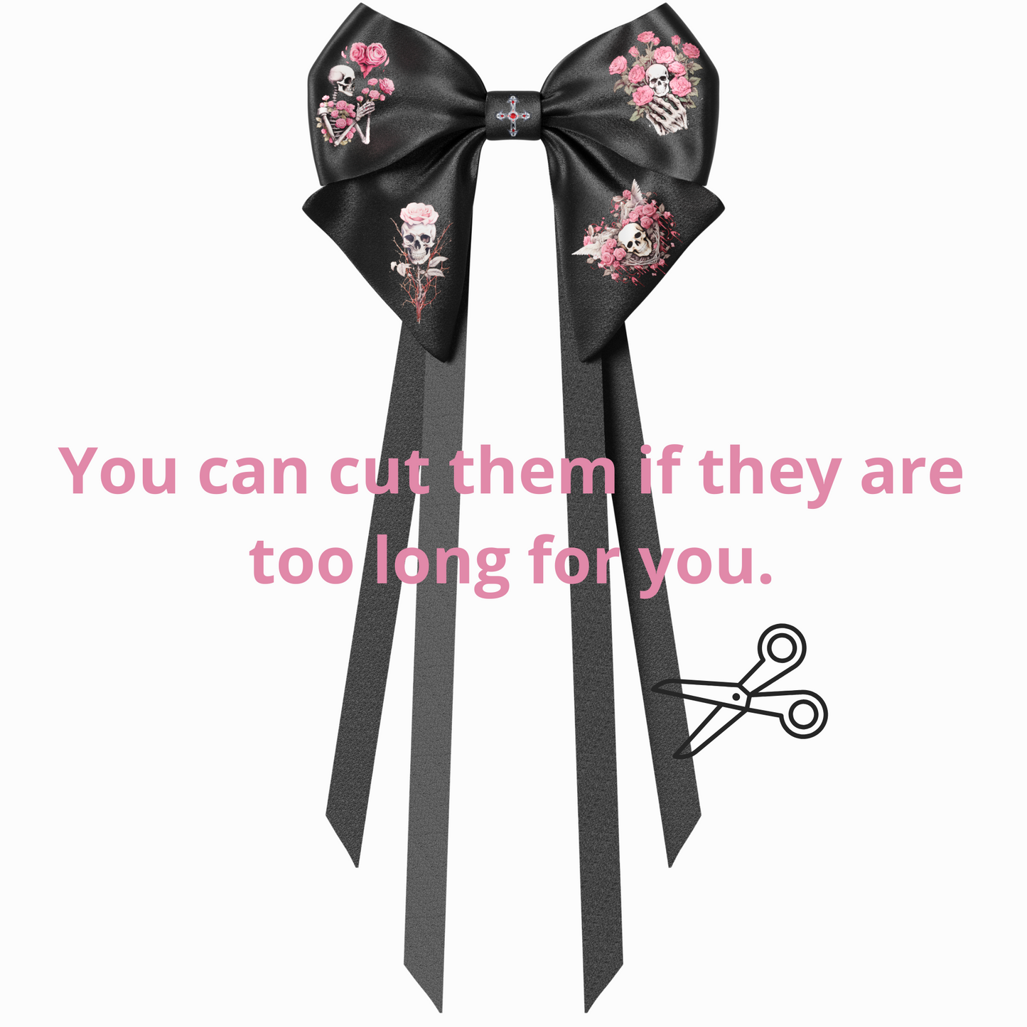 Bows hair clips ribbons 2pcs set. EMO Gothic style Emogirl Goth