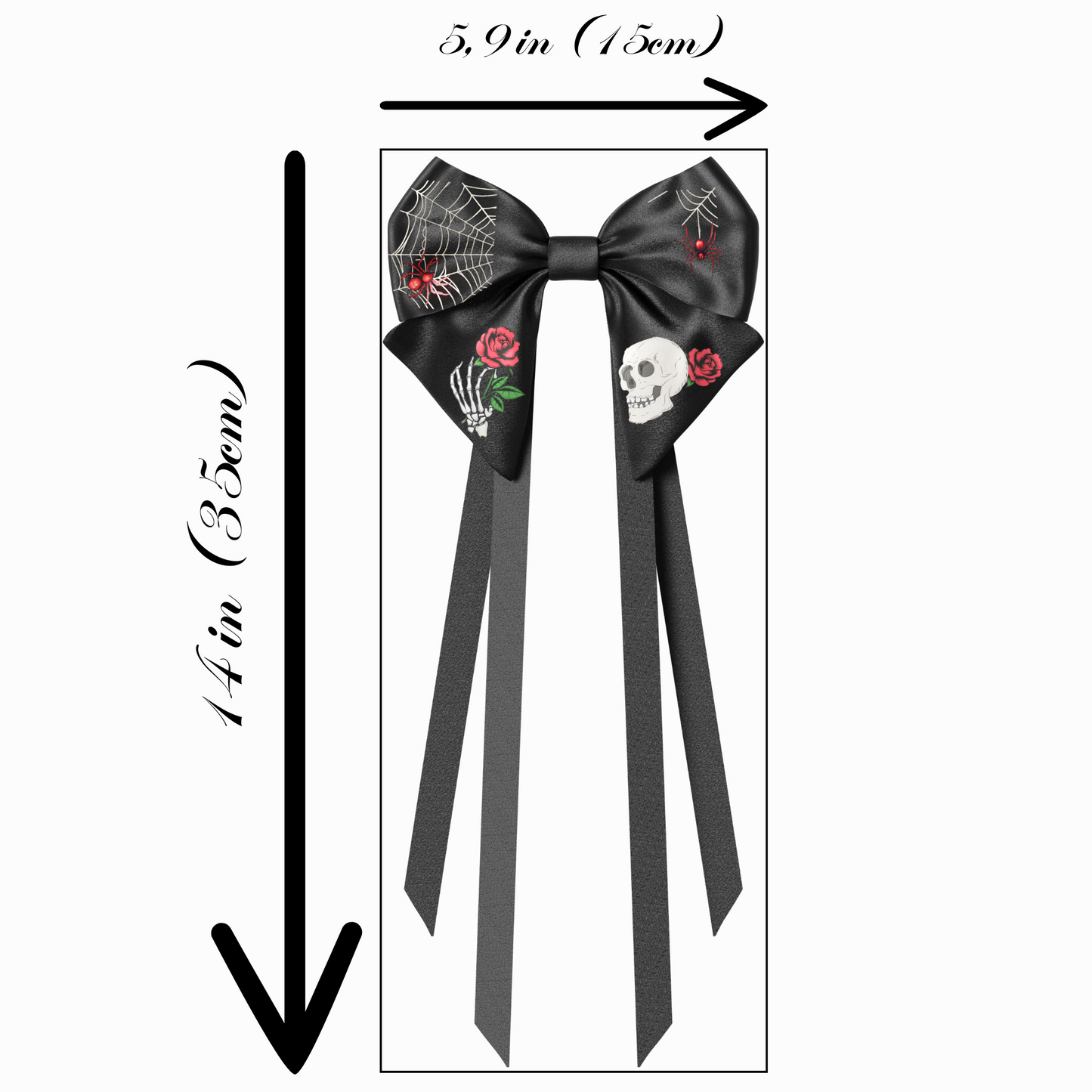 Bows hair clips ribbons 2pcs set. EMO Gothic style Emogirl Goth