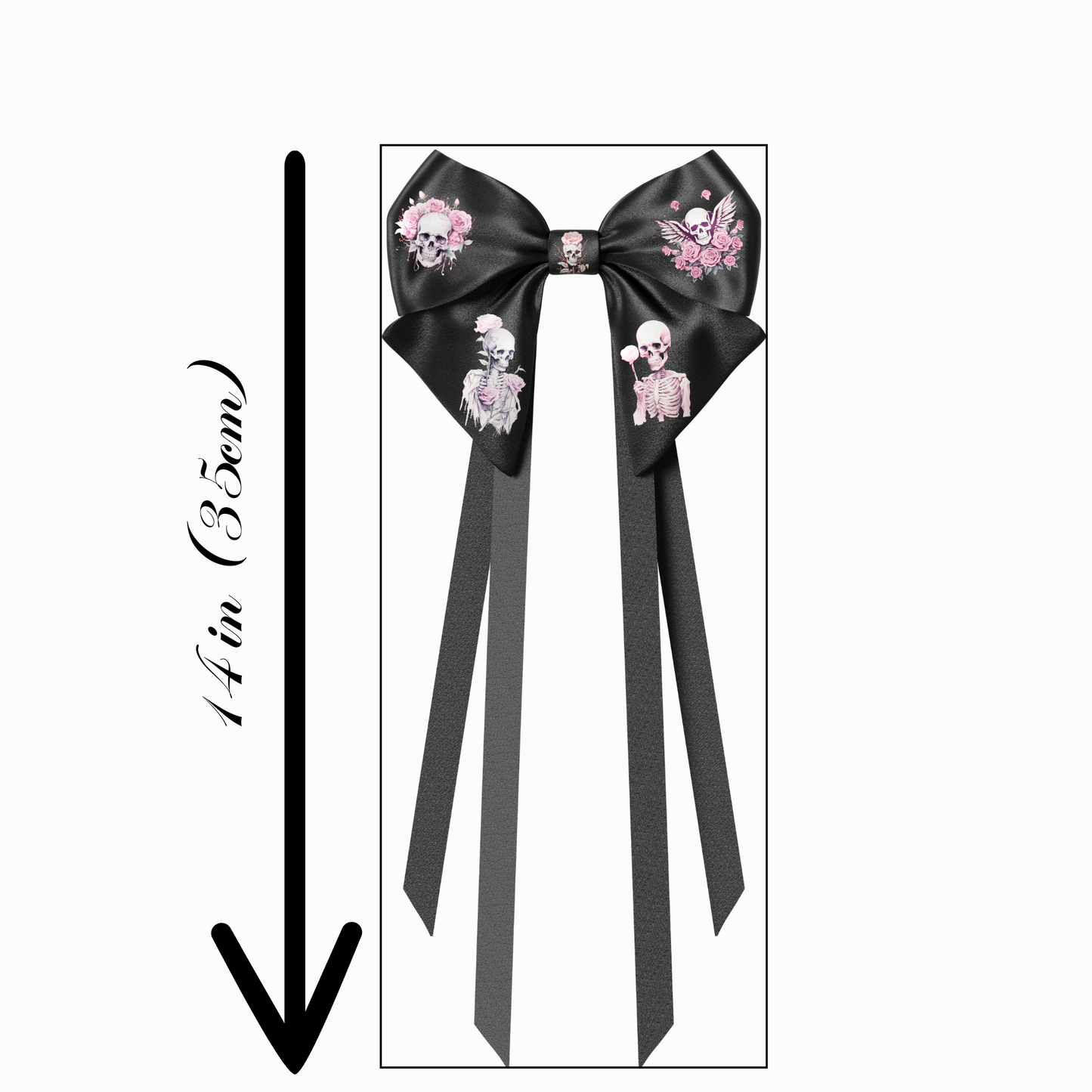 Bows hair clips ribbons 2pcs set. EMO Gothic style Emogirl Goth