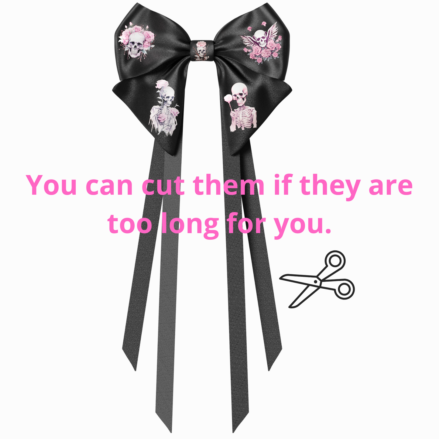 Bows hair clips ribbons 2pcs set. EMO Gothic style Emogirl Goth