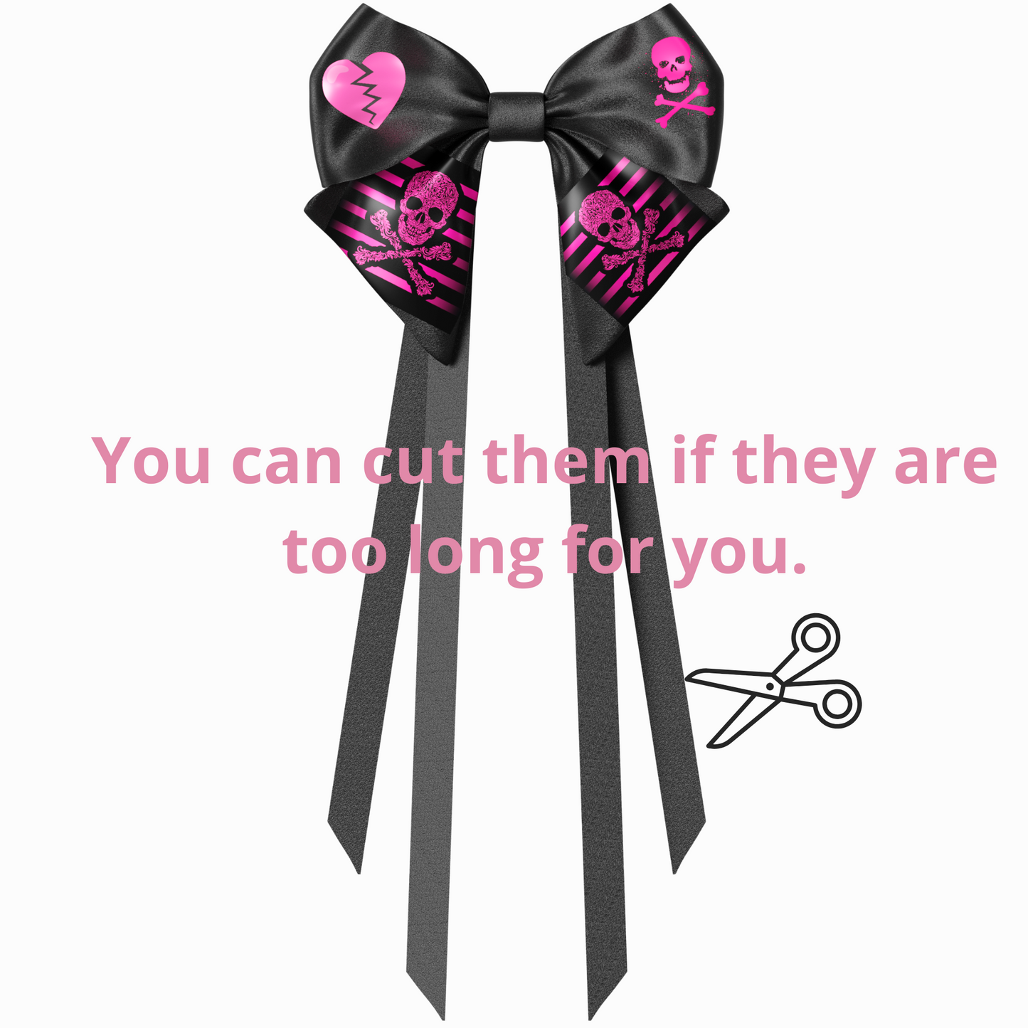 Bows hair clips ribbons 2pcs set. EMO Gothic style Emogirl Goth