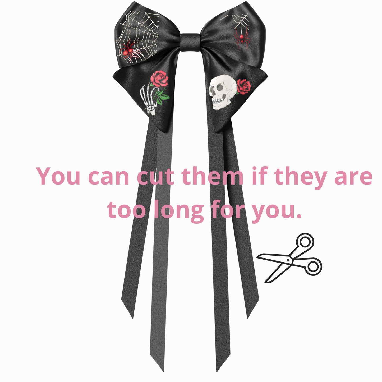 Bows hair clips ribbons 2pcs set. EMO Gothic style Emogirl Goth