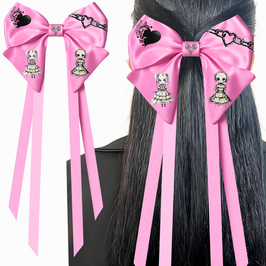 Bow hair clip ribbons. EMO style EMO girl