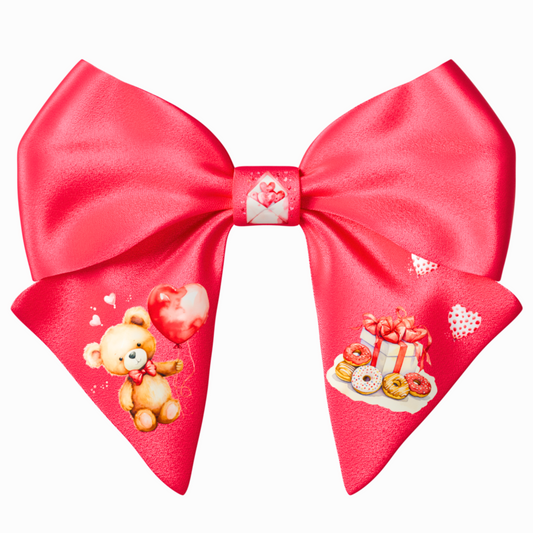 Red Bow hair clip. Valentine's Day collection