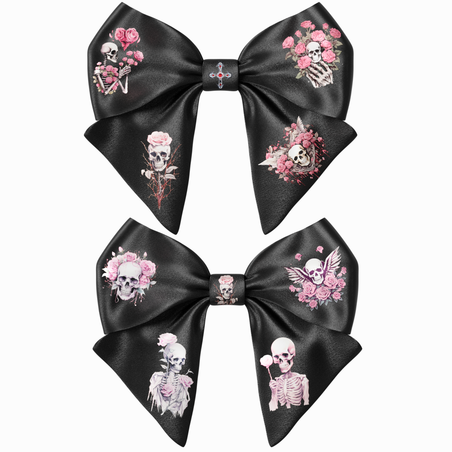 Bows hair clips 2pcs set. EMO Gothic style Emogirl Goth