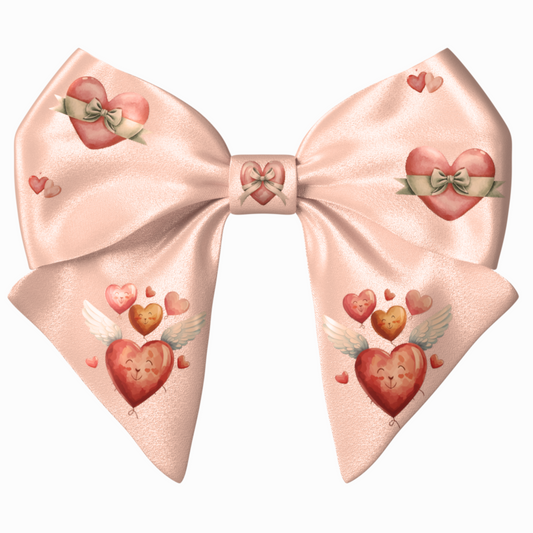 Pink Bow hair clip. Valentine's Day collection