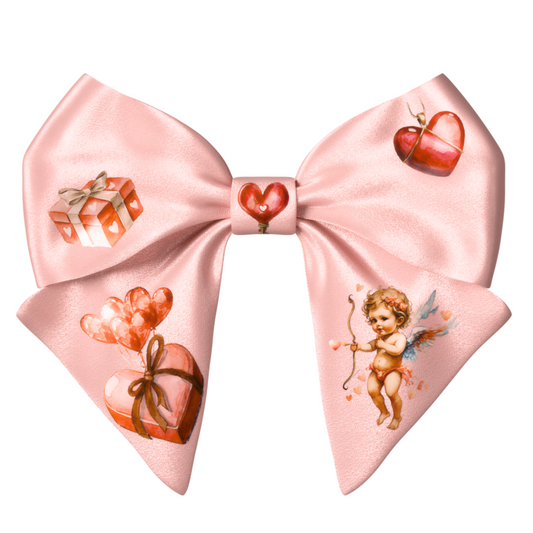 Pink Bow hair clip. Valentine's Day collection