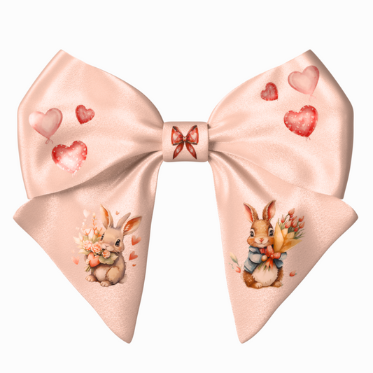 Pink Bow hair clip. Valentine's Day collection