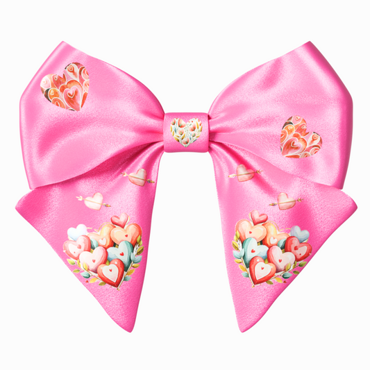 Pink Bow hair clip. Valentine's Day collection