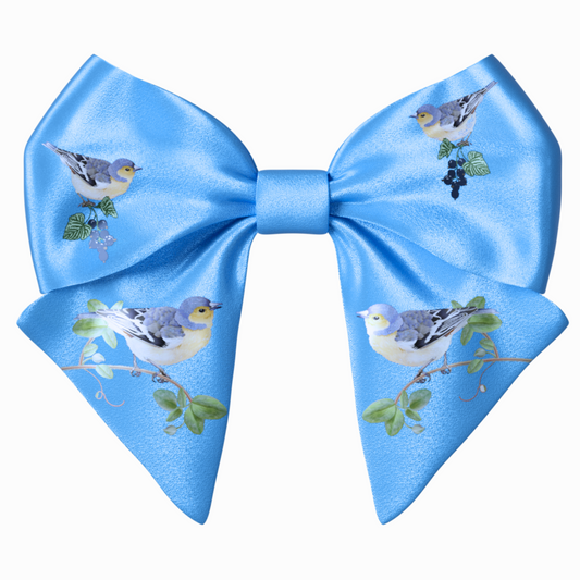 Blue Bow hair clip. Floral collection