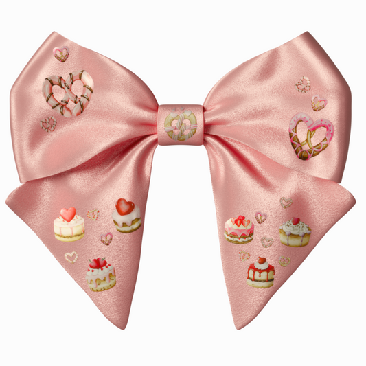 Pink Bow hair clip. Valentine's Day collection