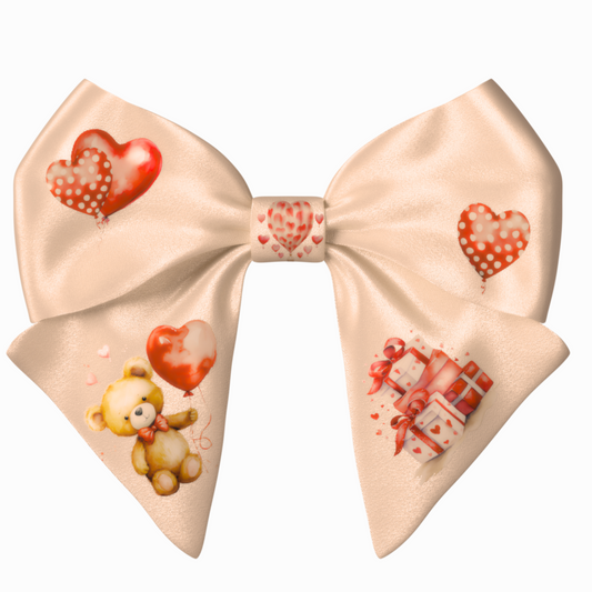 Pink Bow hair clip. Valentine's Day collection