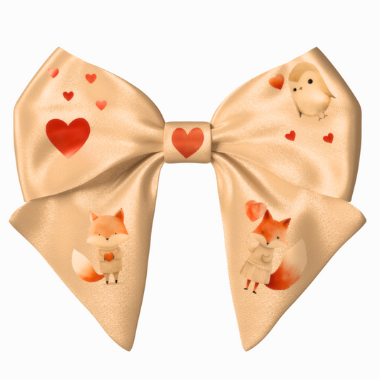 Yellow Bow hair clip. Valentine's Day collection