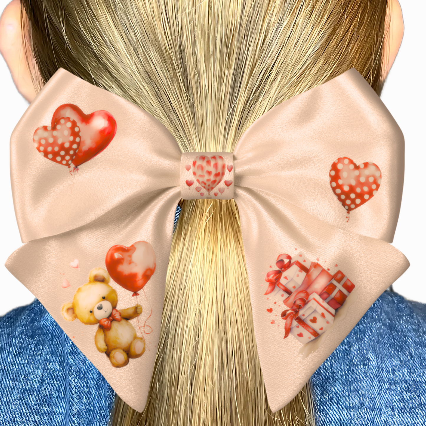 Pink Bow hair clip. Valentine's Day collection