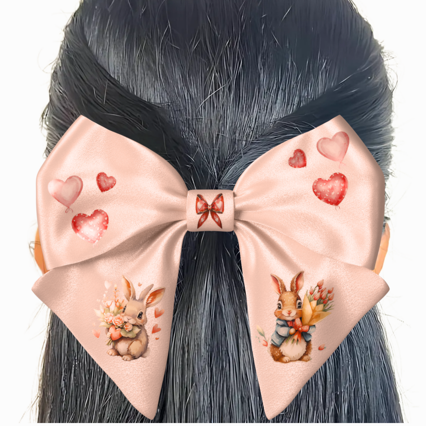 Pink Bow hair clip. Valentine's Day collection