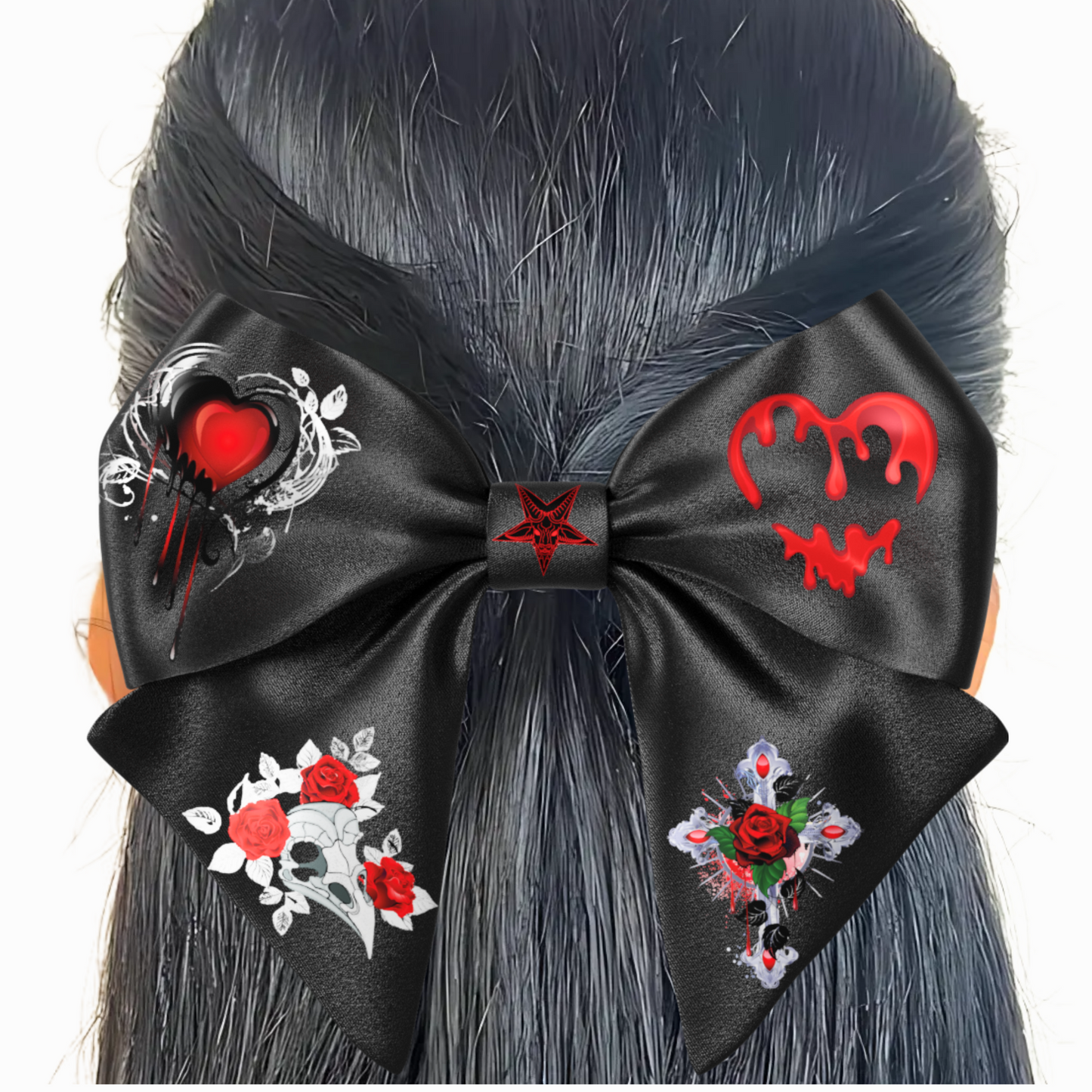 Bows hair clips 2pcs set. EMO Gothic style Emogirl Goth