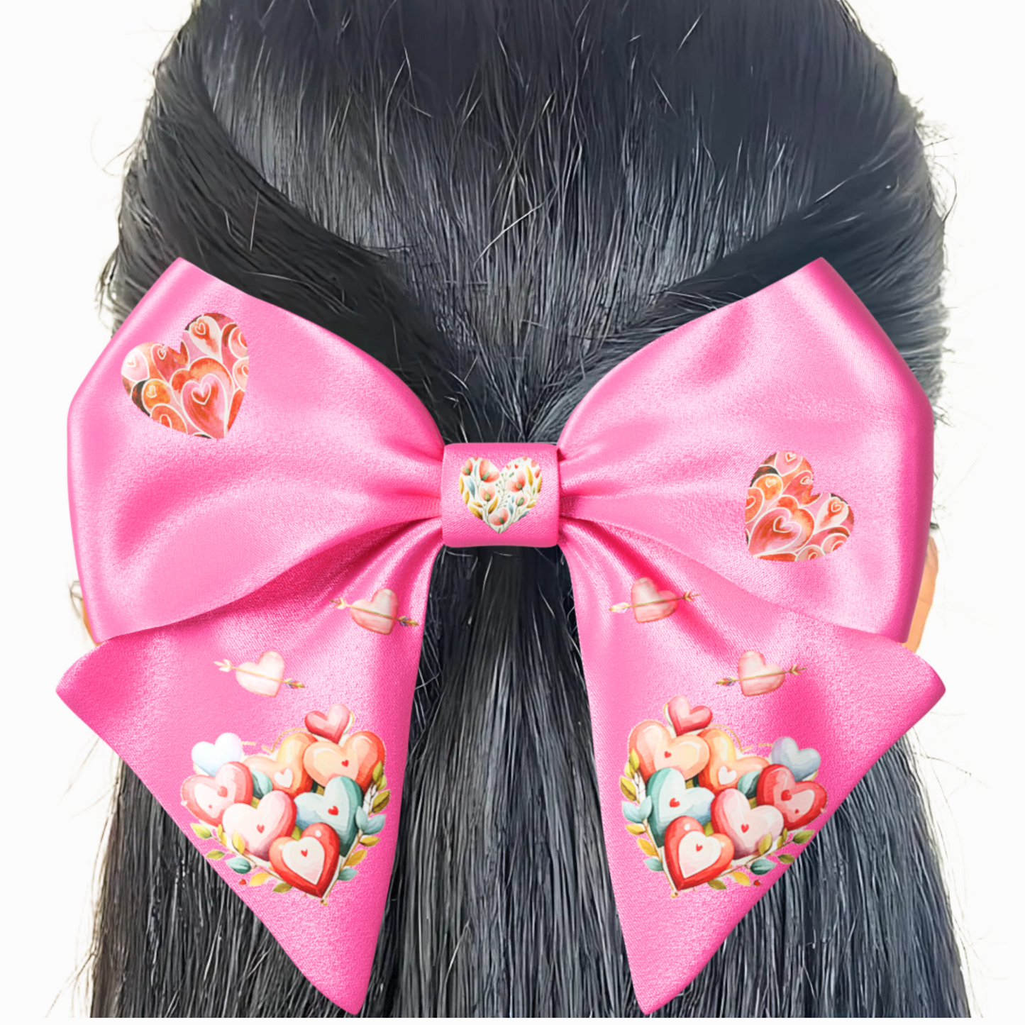 Pink Bow hair clip. Valentine's Day collection