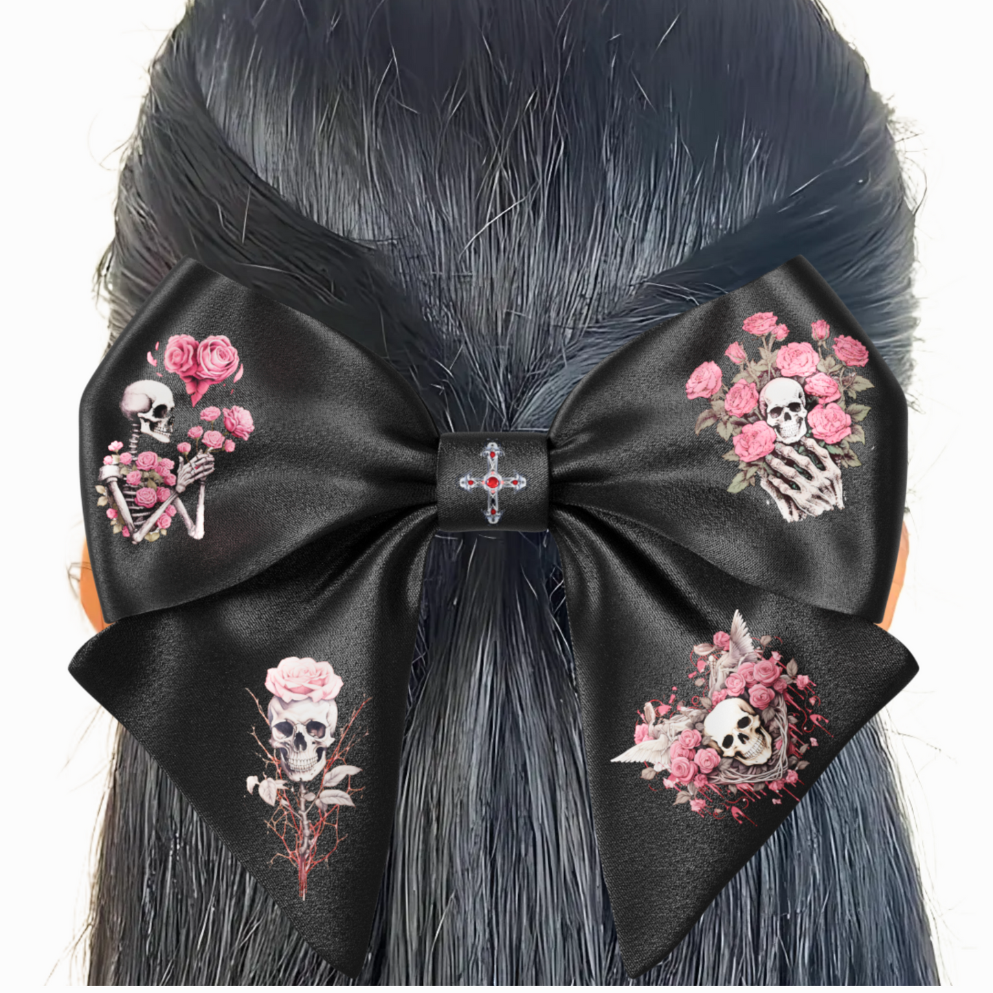 Bows hair clips 2pcs set. EMO Gothic style Emogirl Goth