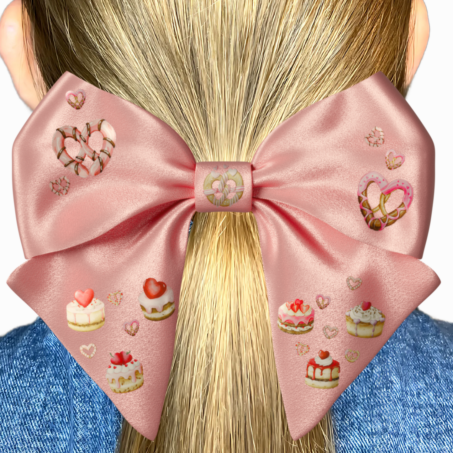 Pink Bow hair clip. Valentine's Day collection