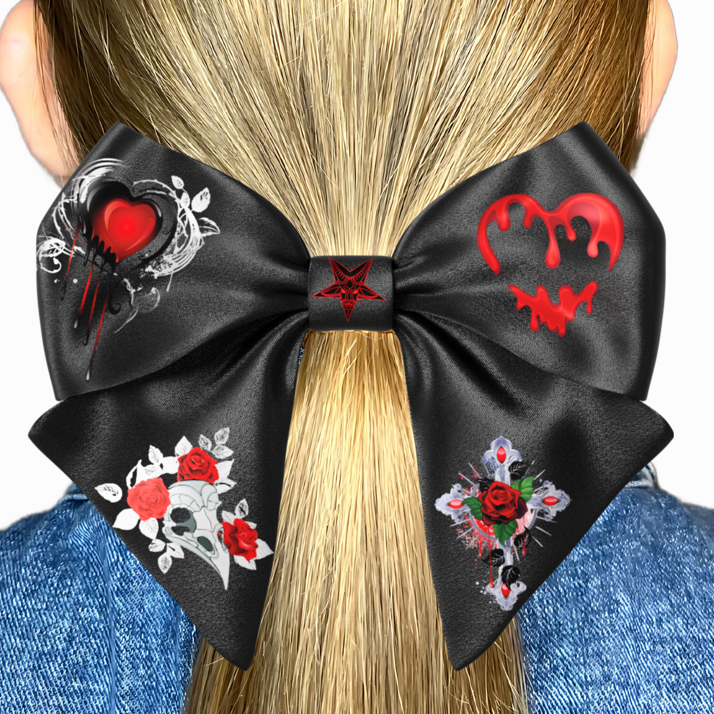 Bows hair clips 2pcs set. EMO Gothic style Emogirl Goth