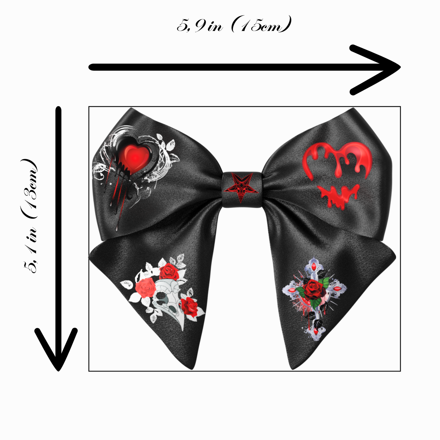 Bow hair clip. Gothic style