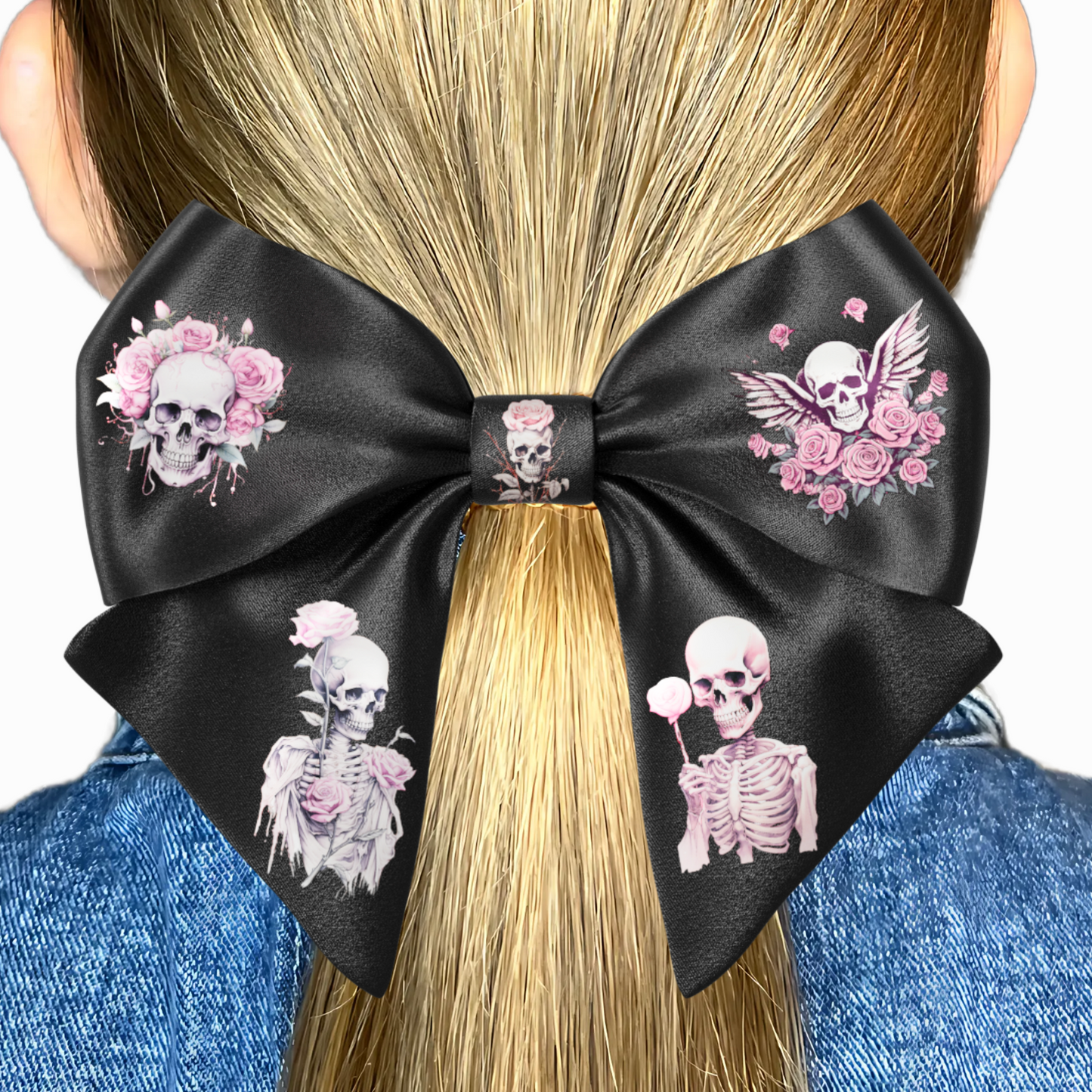 Bows hair clips 2pcs set. EMO Gothic style Emogirl Goth