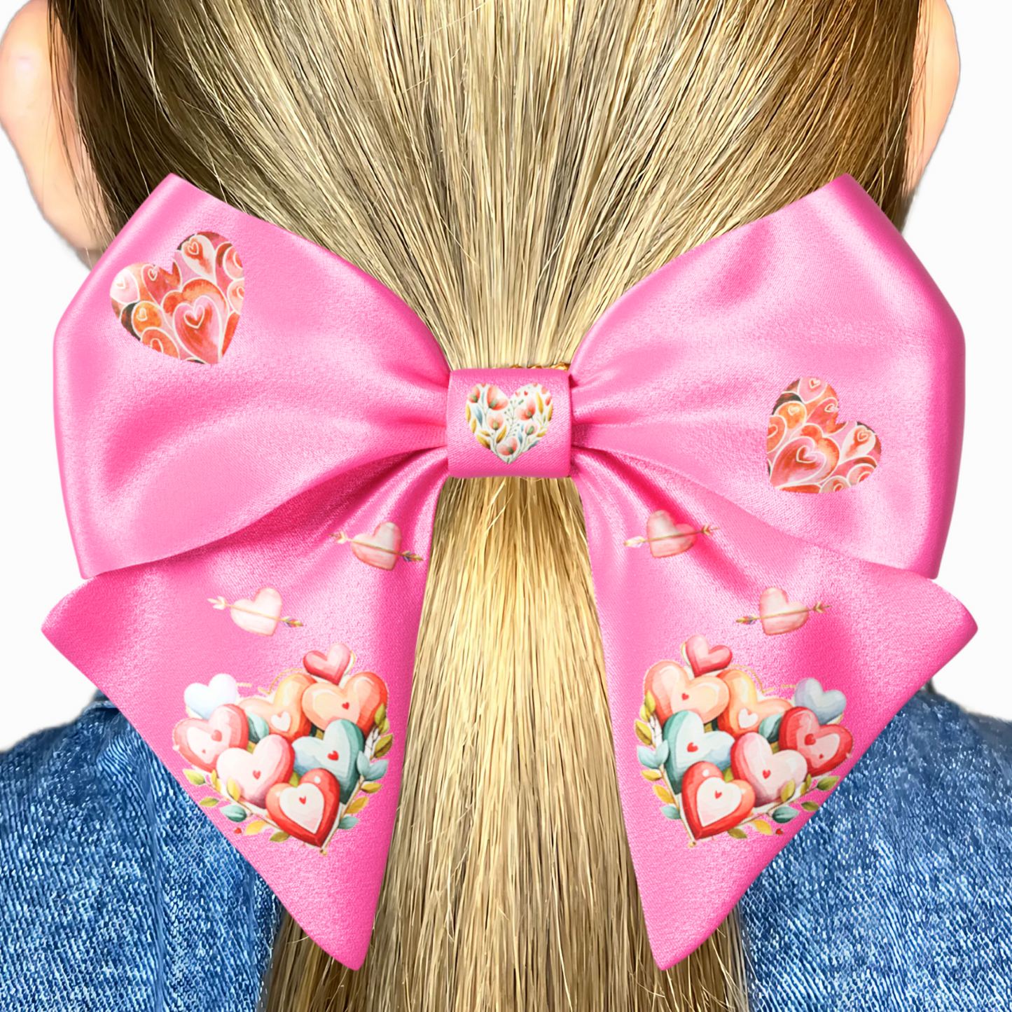 Pink Bow hair clip. Valentine's Day collection