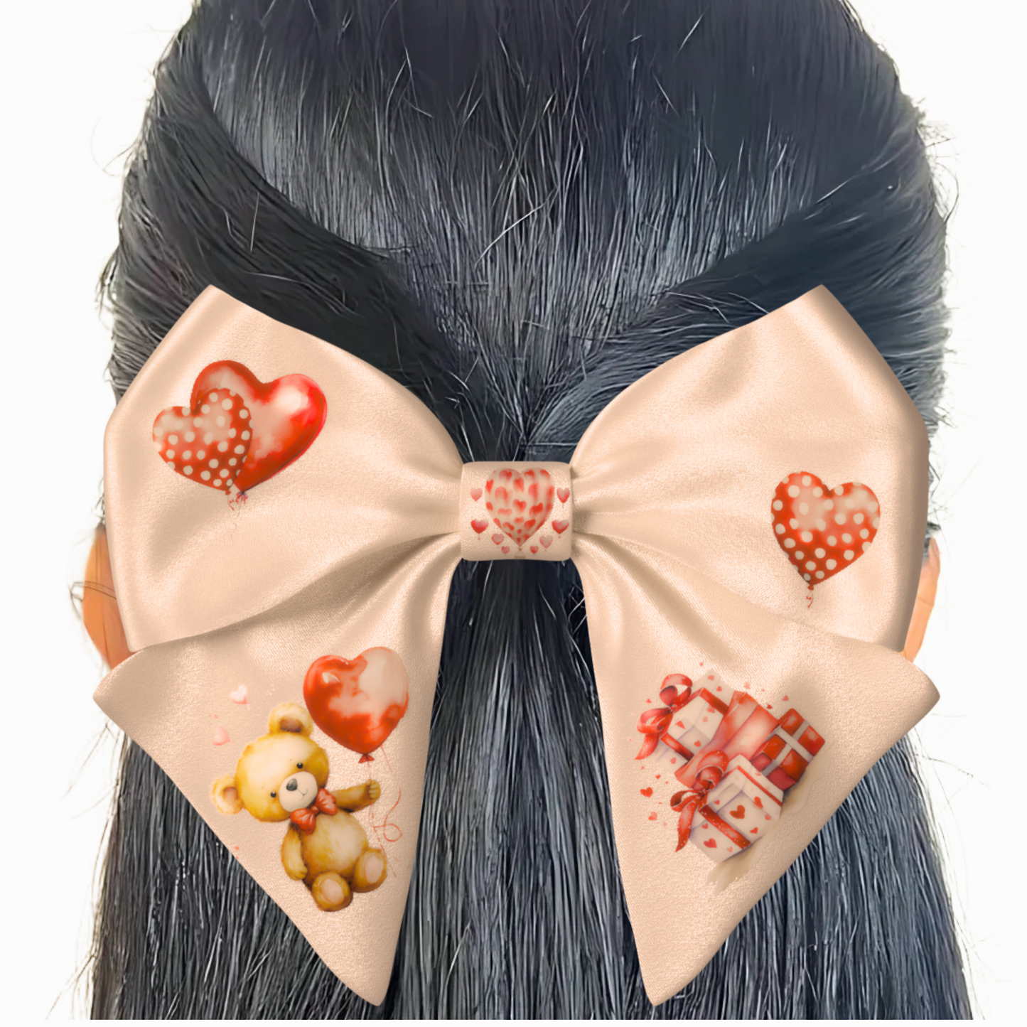 Pink Bow hair clip. Valentine's Day collection