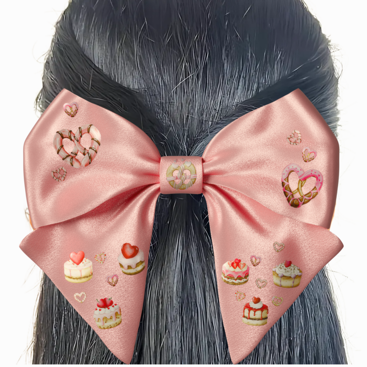 Pink Bow hair clip. Valentine's Day collection