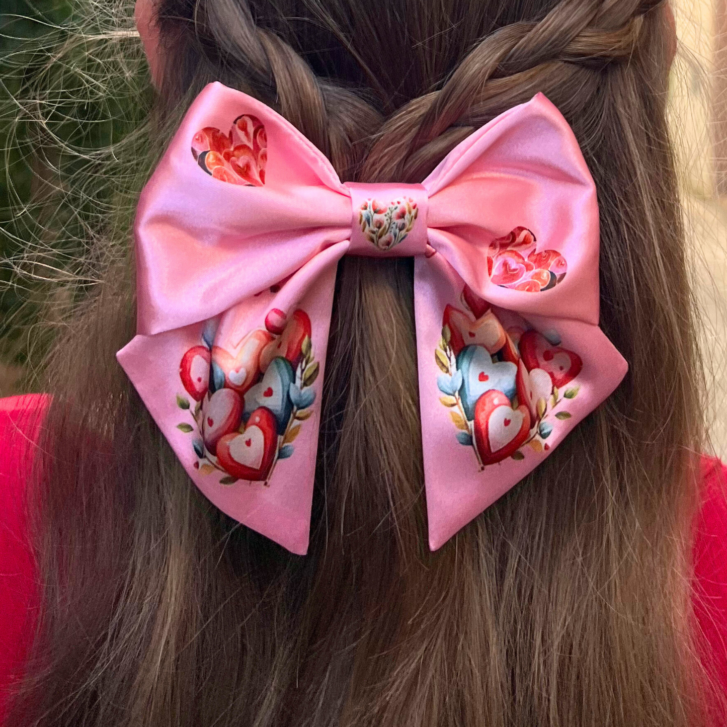 Pink Bow hair clip. Valentine's Day collection