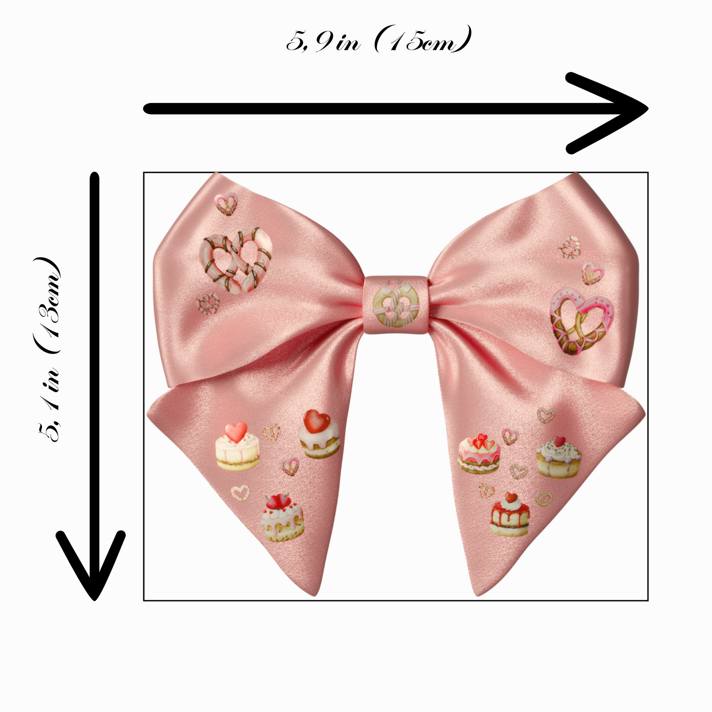 Pink Bow hair clip. Valentine's Day collection