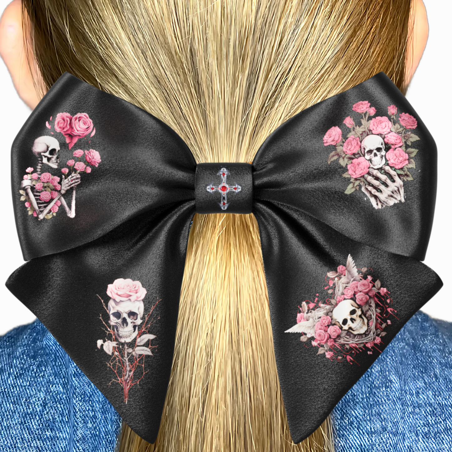 Bows hair clips 2pcs set. EMO Gothic style Emogirl Goth