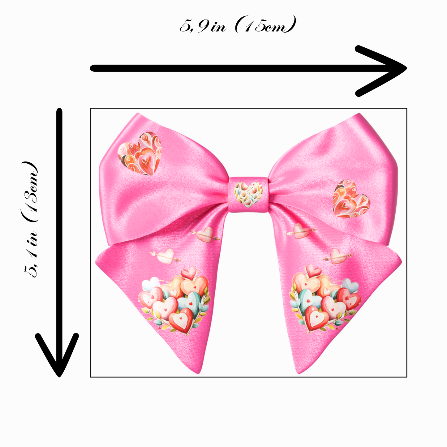 Pink Bow hair clip. Valentine's Day collection