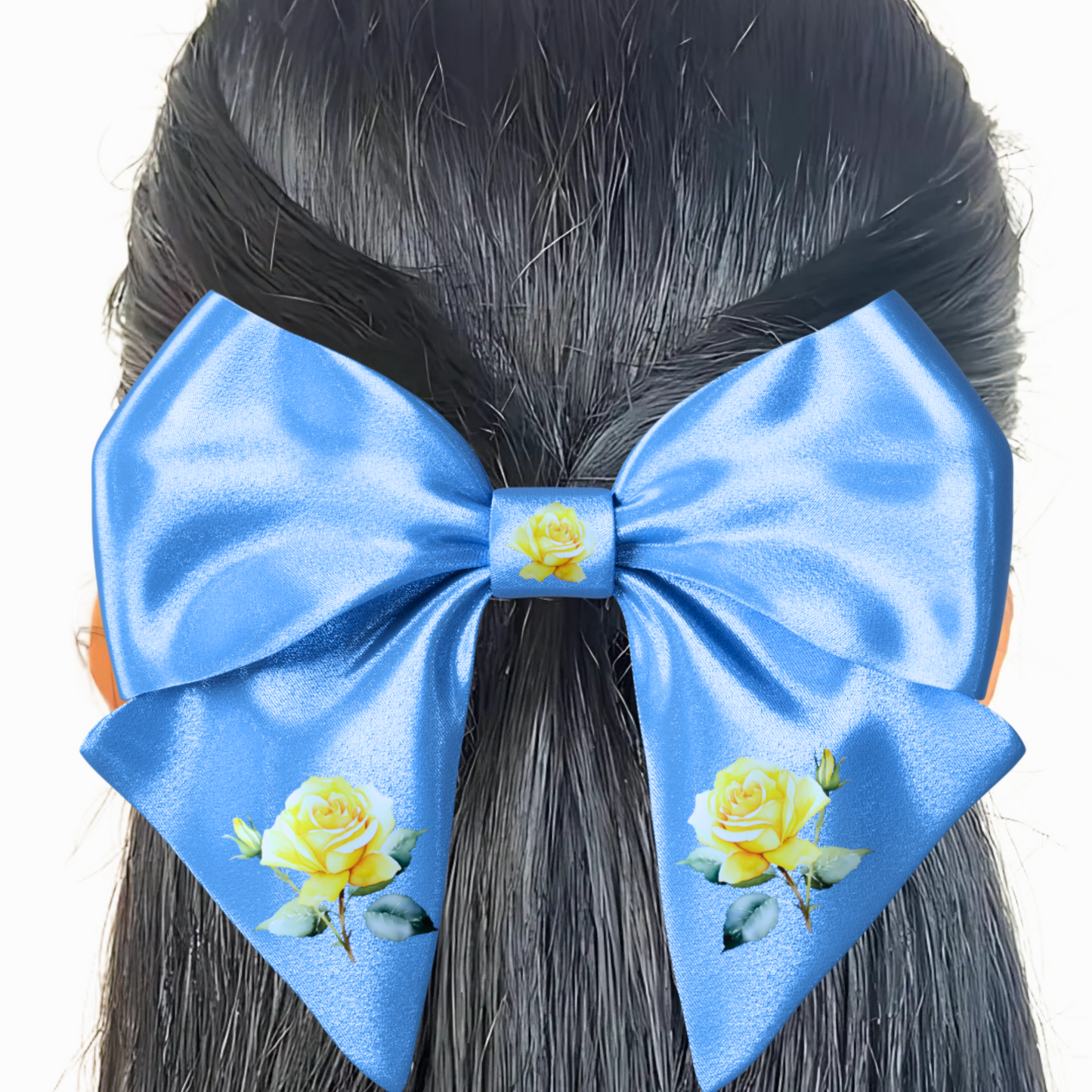 Blue Bow hair clip. Floral collection