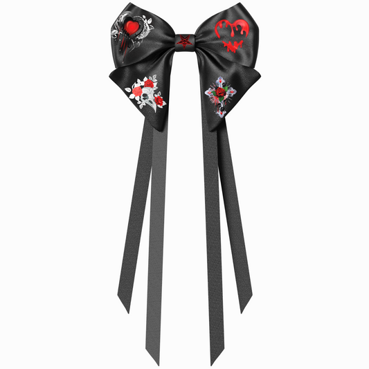 Bow hair clip Ribbons. Gothic style