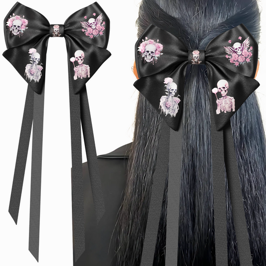 Bow hair clip ribbons. EMO style Emogirl