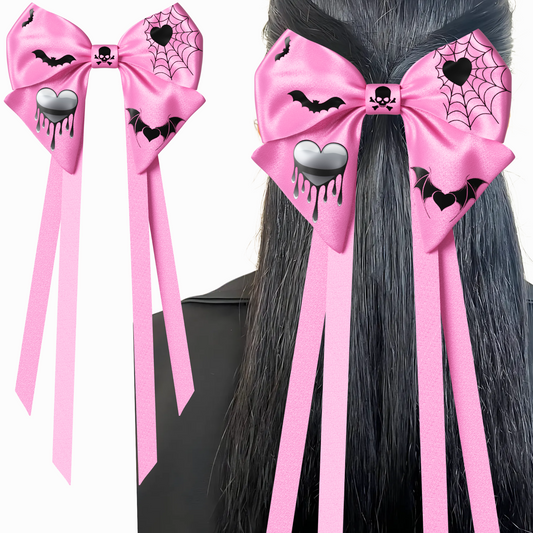 Bow hair clip ribbons. EMO style Emogirl