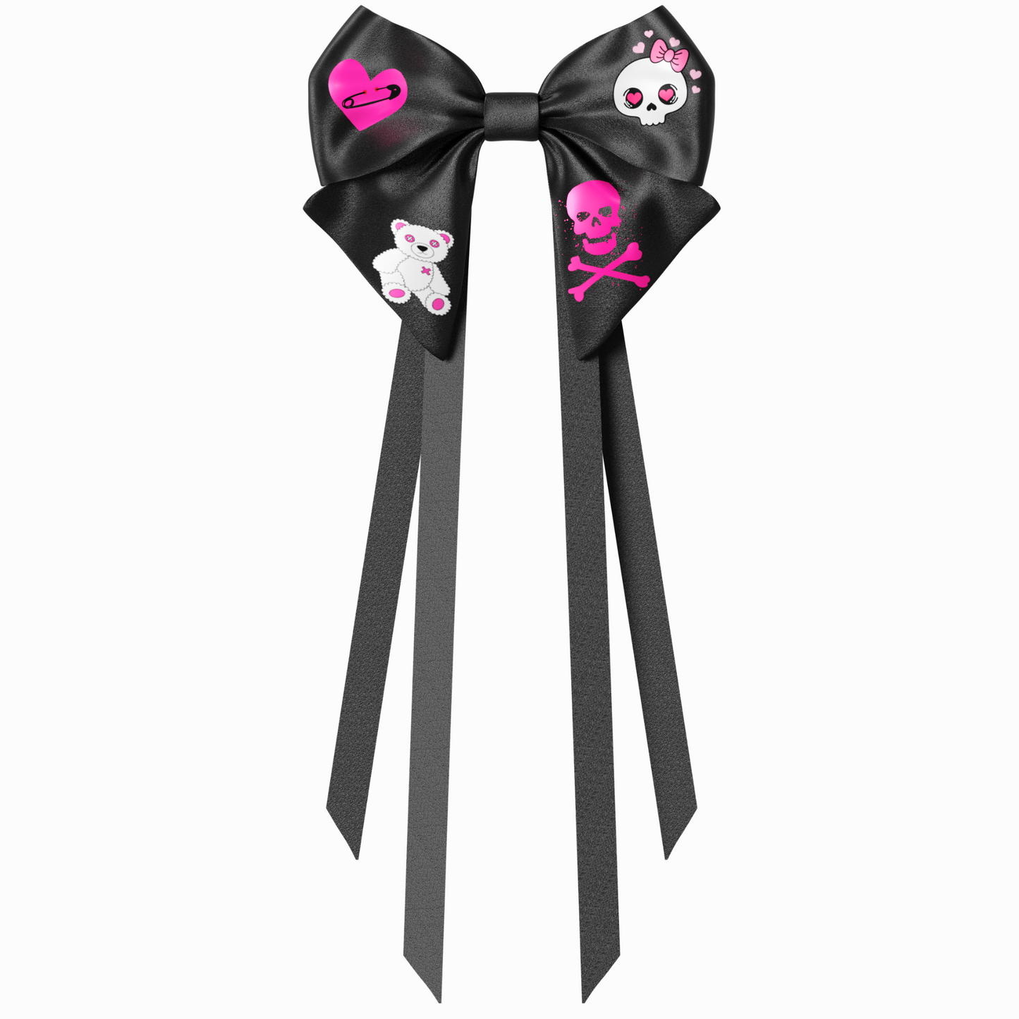 Bow hair clip ribbons. EMO style Emogirl