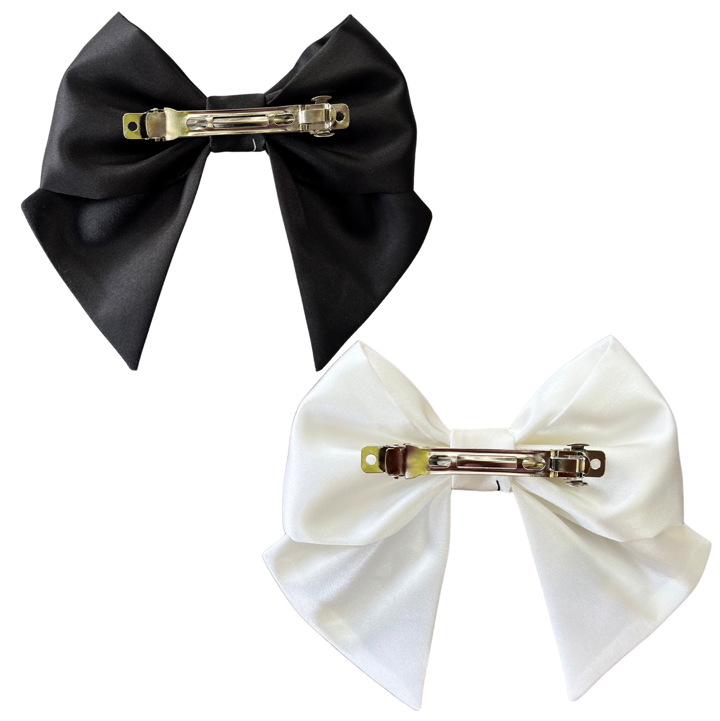 Black & White Satin Bow Set