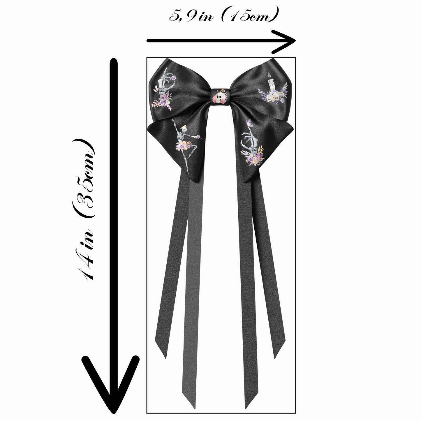 Bow hair clip Ribbons. Gothic style